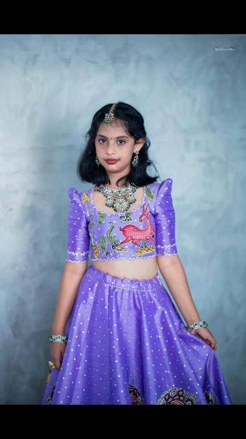 Trending Kalam Kari Kids Blue Lahenga Wholesale suppliers for indian clothing